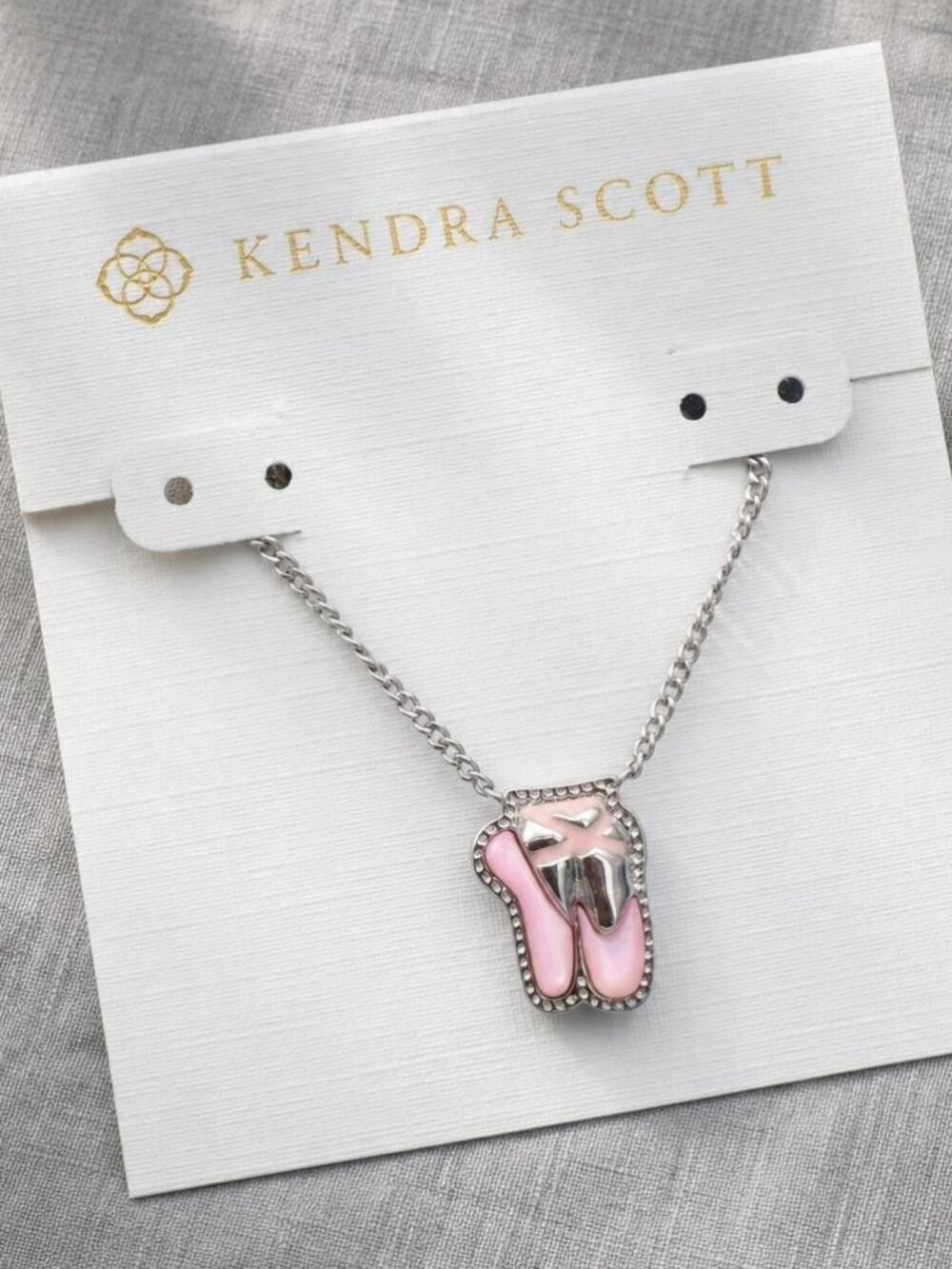 Kendra Scott Ballet Silver Blush Mother-of-Pearl Pendant Necklace